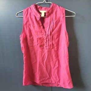Banana Republic Sleeveless Magenta Pink Blouse (Petite XS)